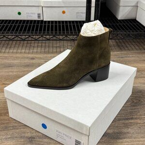 Brand New Olive Green Suede Ankle Boots
